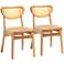 Baxton Studio Nenet Oak Brown Wood Dining Chairs Set of 2