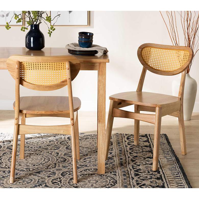 Image 1 Baxton Studio Nenet Oak Brown Wood Dining Chairs Set of 2