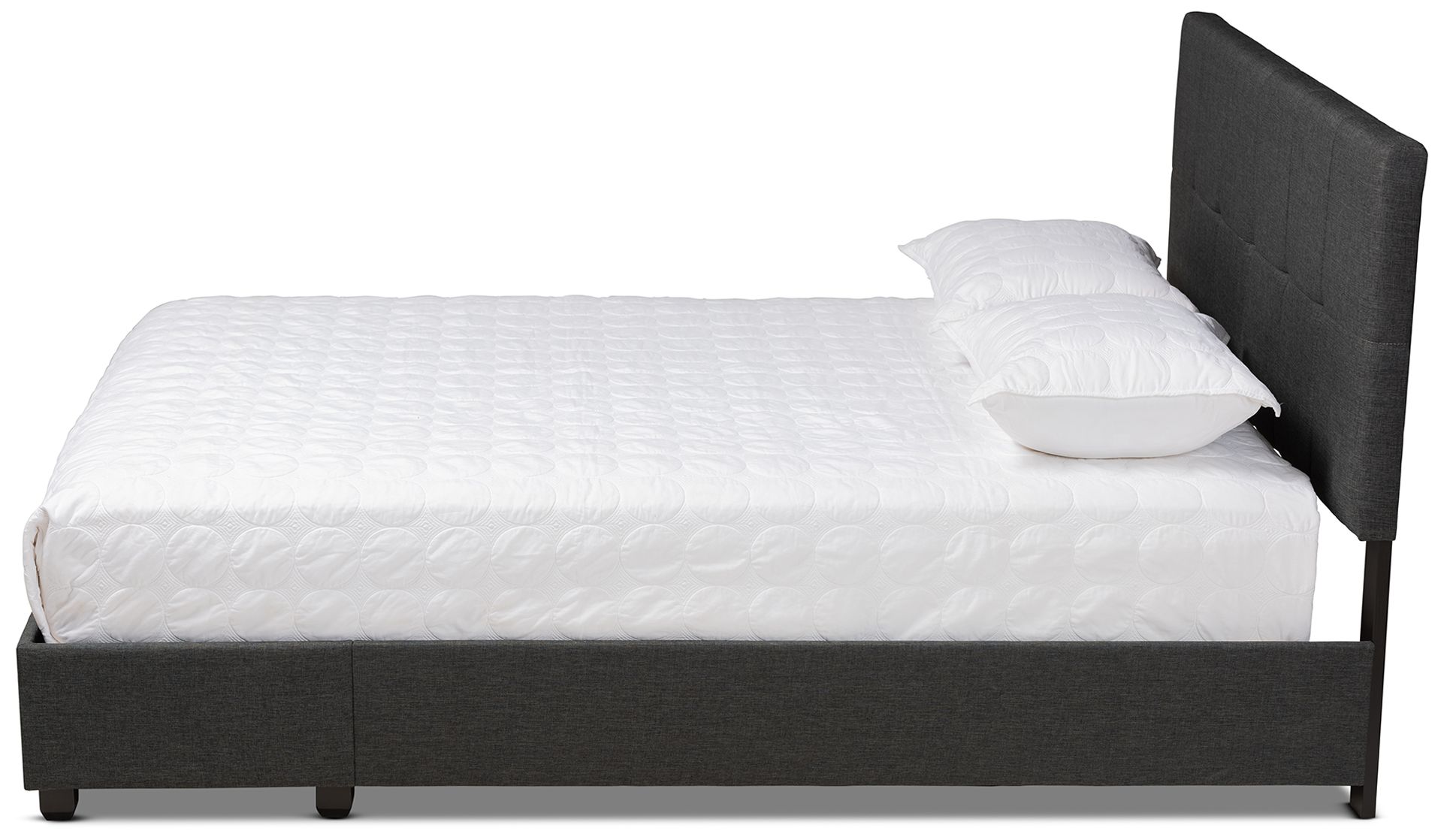 Image 4 Baxton Studio Netti Dk Grey Upholstered 2-Drawer Queen Platform Storage Bed more views