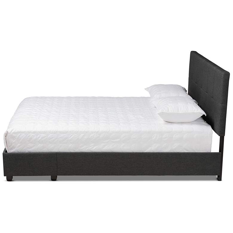 Image 4 Baxton Studio Netti Dk Grey Upholstered 2-Drawer Queen Platform Storage Bed more views