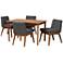 Baxton Studio Nexus Dark Gray Fabric 5-Piece Dining Set