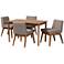 Baxton Studio Nexus Gray Gravel Fabric 5-Piece Dining Set
