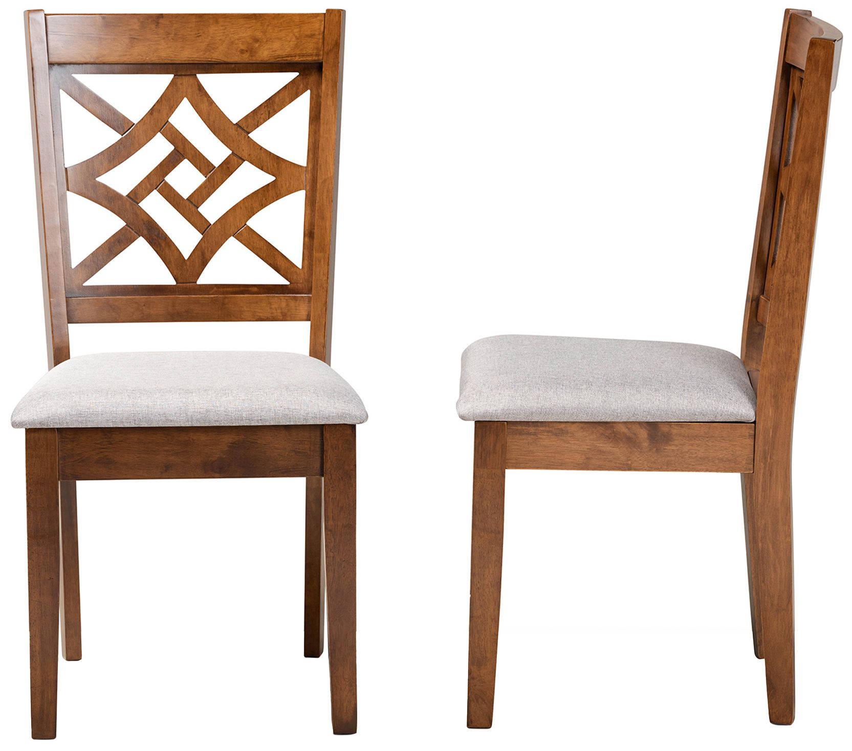 Image 4 Baxton Studio Nicolette Grey Fabric Upholstered 2-Piece Dining Chair Set more views