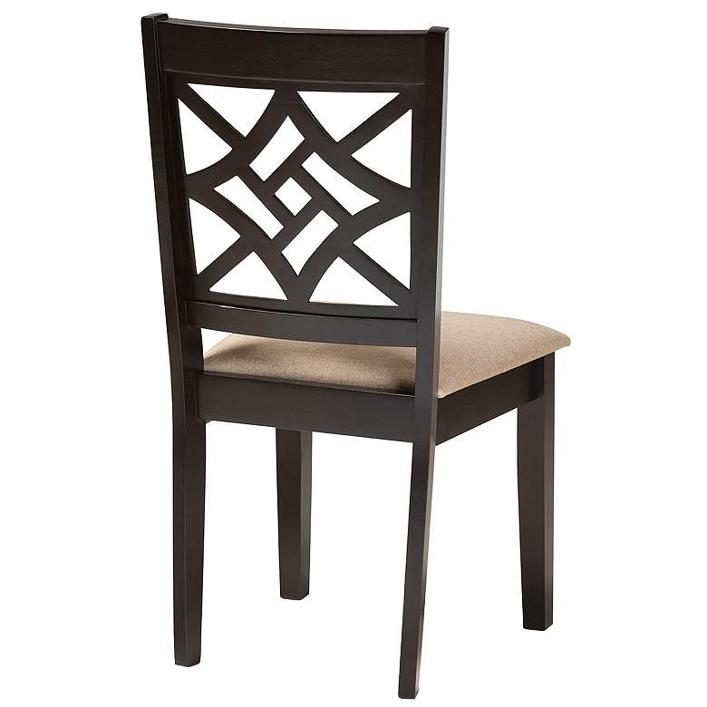 Image 2 Baxton Studio Nicolette Sand Fabric Upholstered 2-Piece Dining Chair Set more views