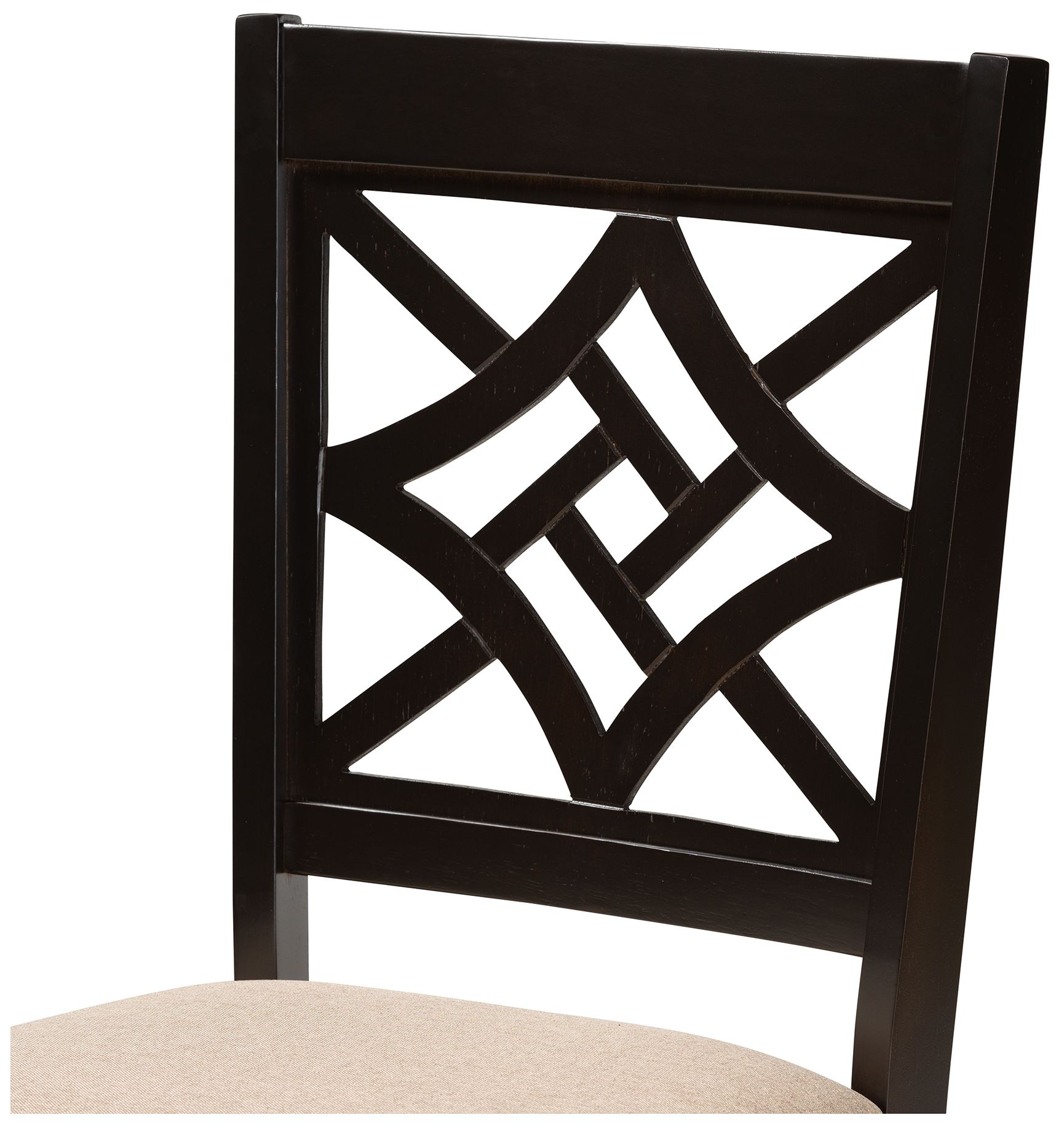 Baxton Studio Nicolette Sand Fabric Upholstered 2-Piece Dining Chair Set