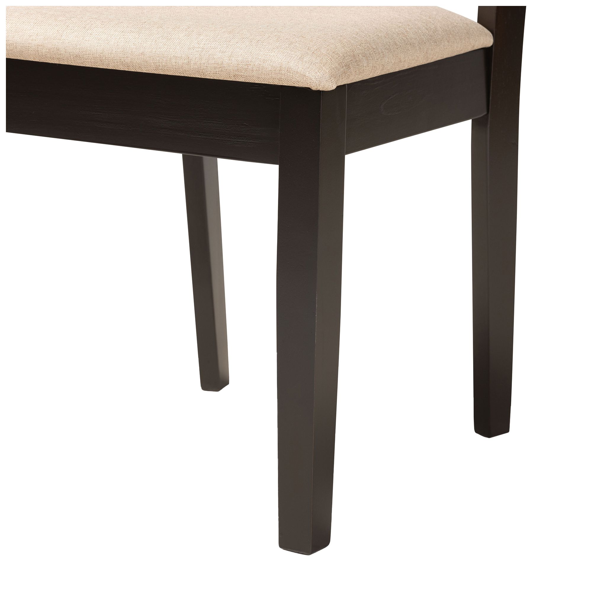 Baxton Studio Nicolette Sand Fabric Upholstered 2-Piece Dining Chair Set