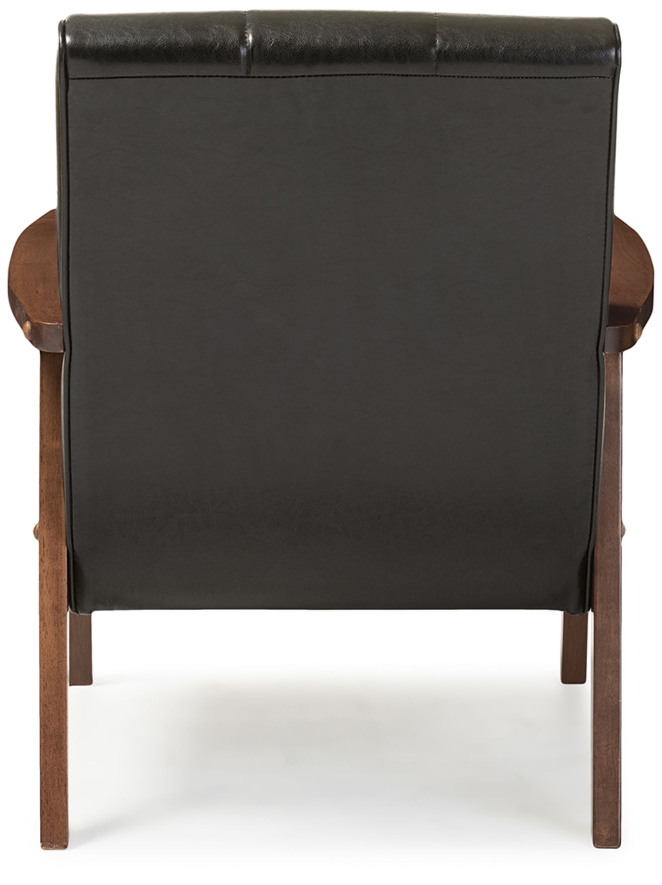 Image 5 Baxton Studio Nikko Scandinavian Black Faux Leather Wooden Lounge Chair more views