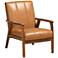Baxton Studio Nikko Tan Faux Leather Tufted Lounge Chair