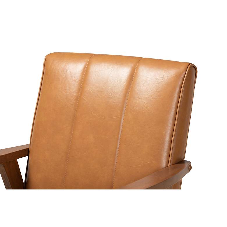 Image 3 Baxton Studio Nikko Tan Faux Leather Tufted Lounge Chair more views