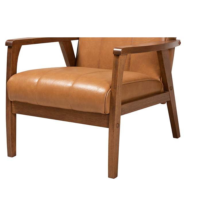Image 4 Baxton Studio Nikko Tan Faux Leather Tufted Lounge Chair more views