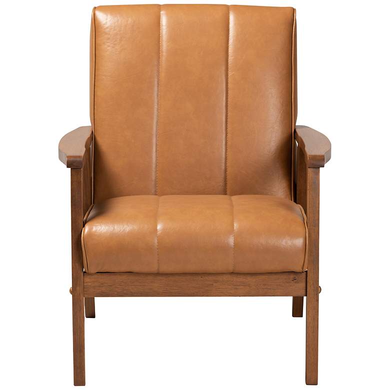 Image 5 Baxton Studio Nikko Tan Faux Leather Tufted Lounge Chair more views