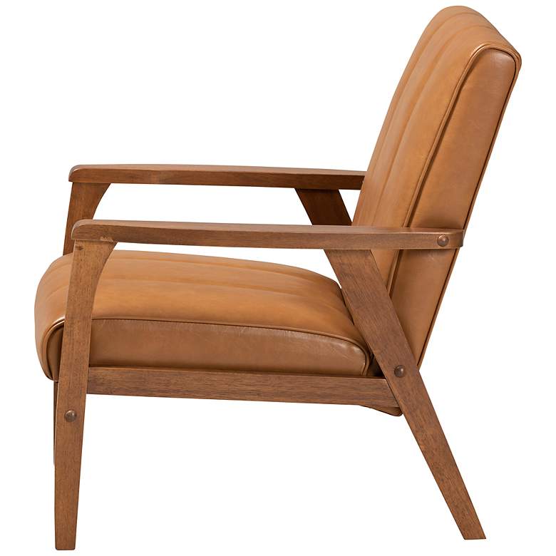 Image 6 Baxton Studio Nikko Tan Faux Leather Tufted Lounge Chair more views
