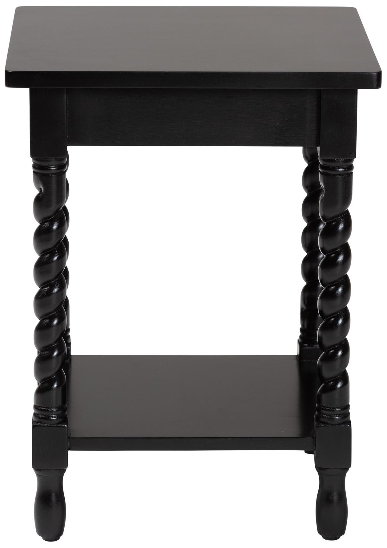 Image 5 Baxton Studio Niklas Nightstand with Twisted Legs - 1-Drawer, Black more views