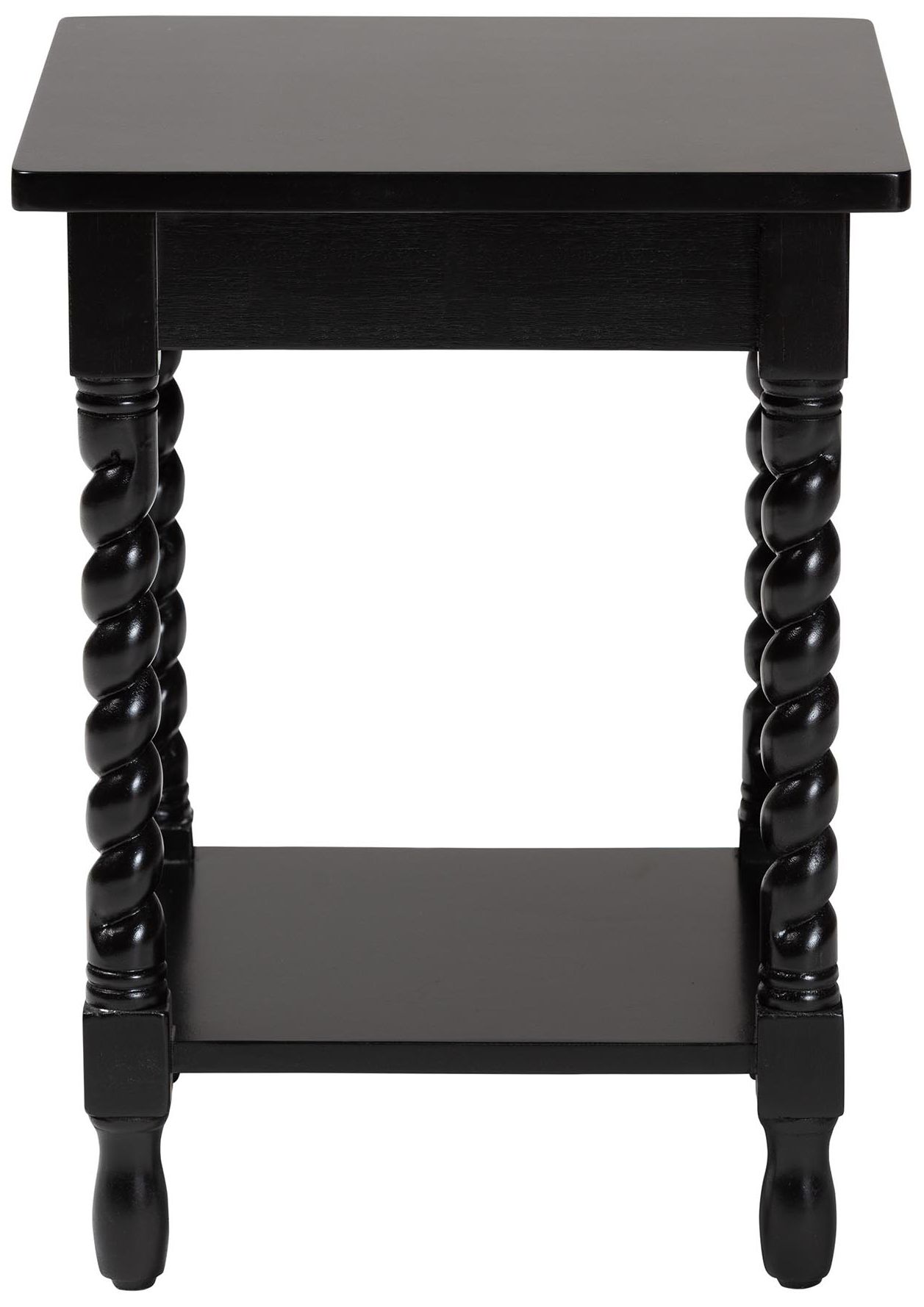 Image 6 Baxton Studio Niklas Nightstand with Twisted Legs - 1-Drawer, Black more views
