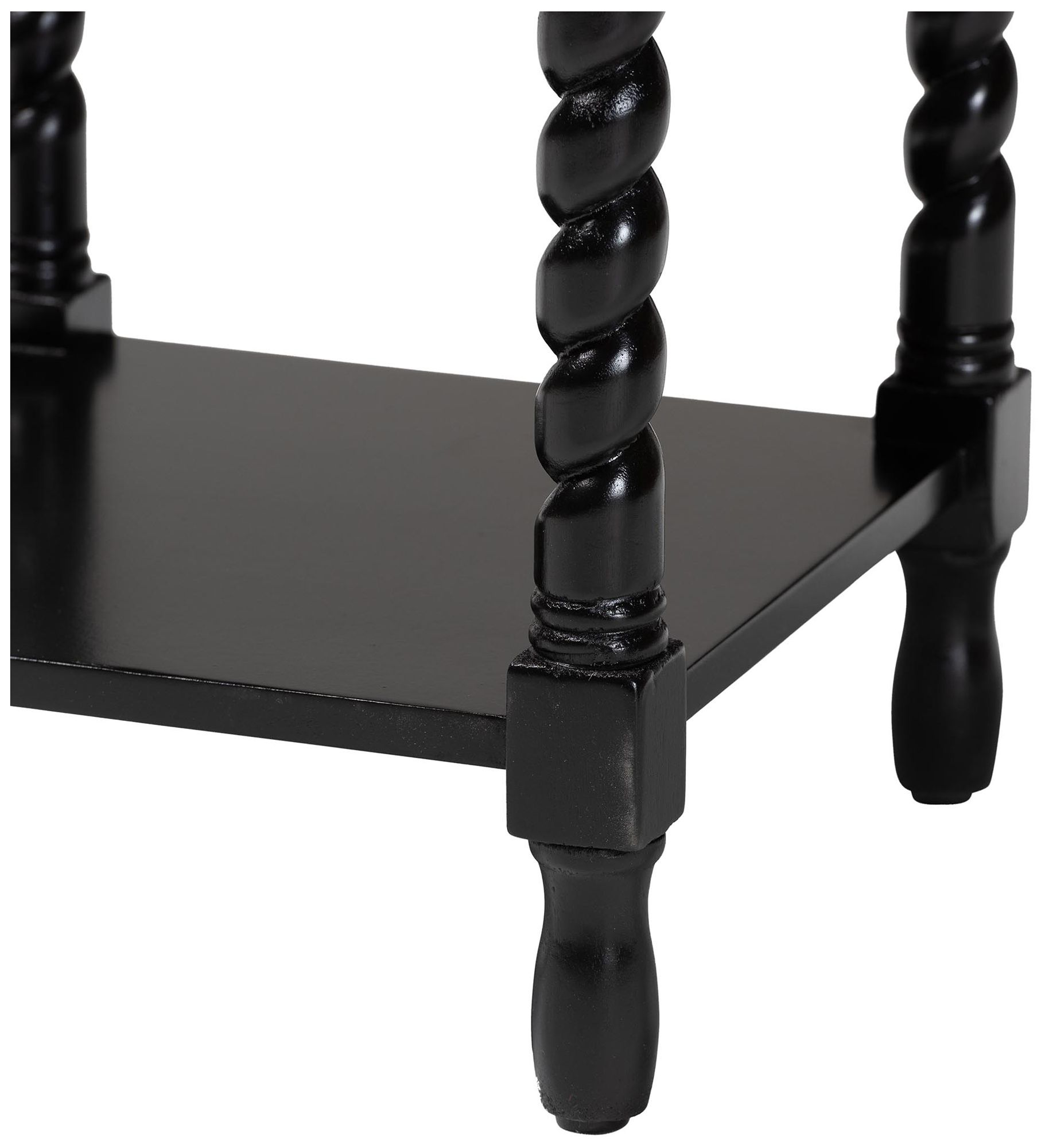 Baxton Studio Niklas Nightstand with Twisted Legs - 1-Drawer, Black