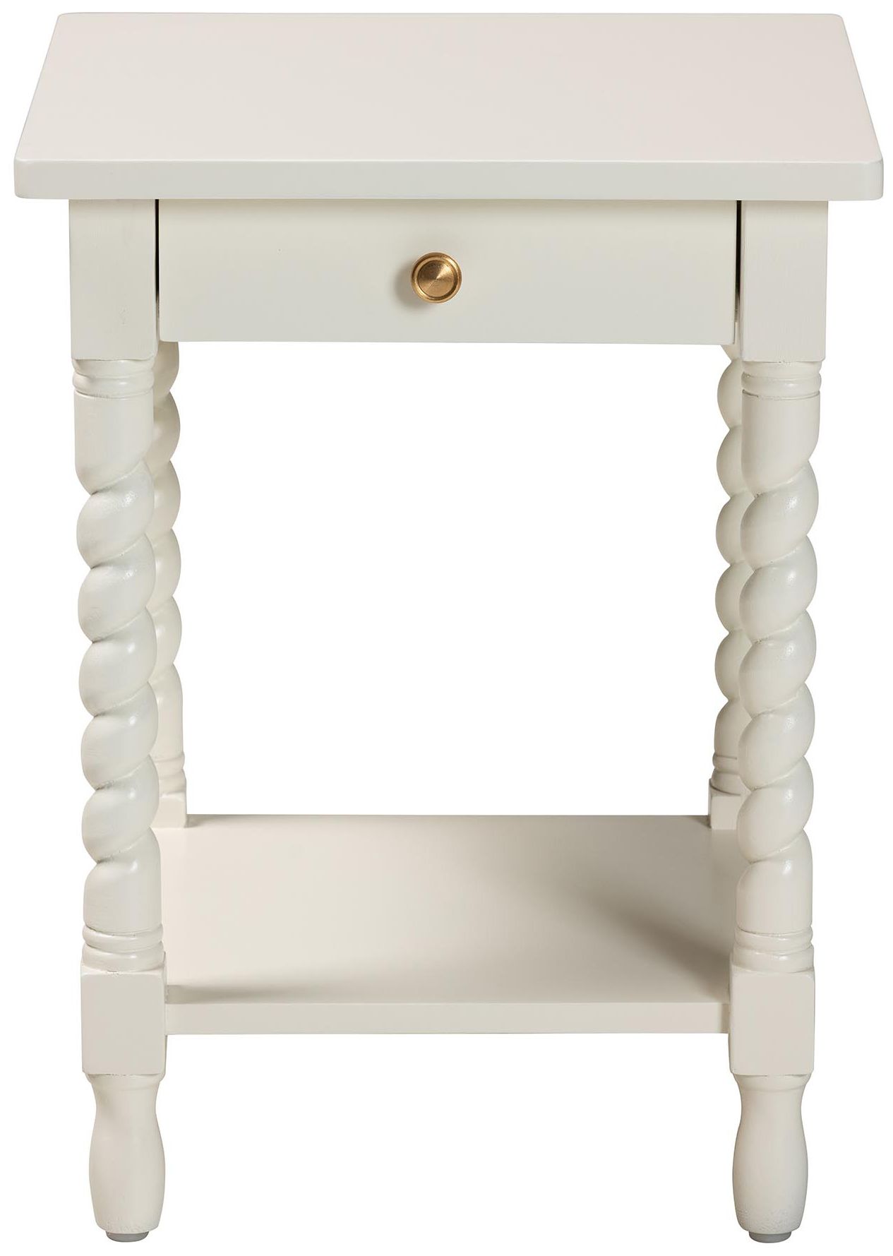 Image 4 Baxton Studio Niklas Nightstand with Twisted Legs - 1-Drawer, White more views
