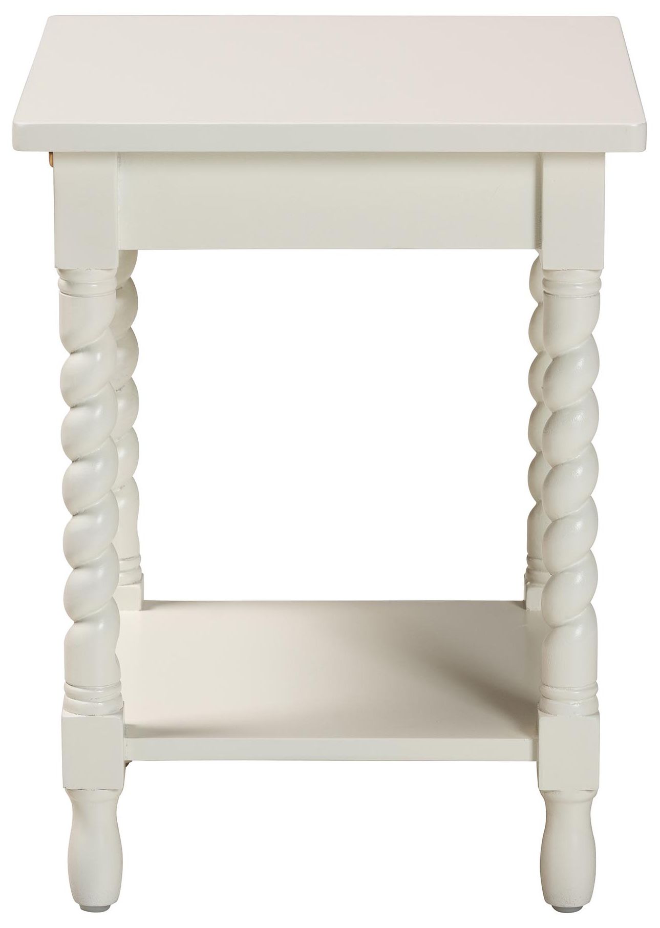 Image 5 Baxton Studio Niklas Nightstand with Twisted Legs - 1-Drawer, White more views