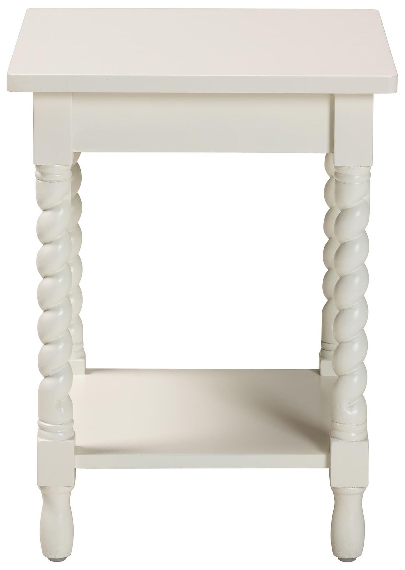 Image 6 Baxton Studio Niklas Nightstand with Twisted Legs - 1-Drawer, White more views
