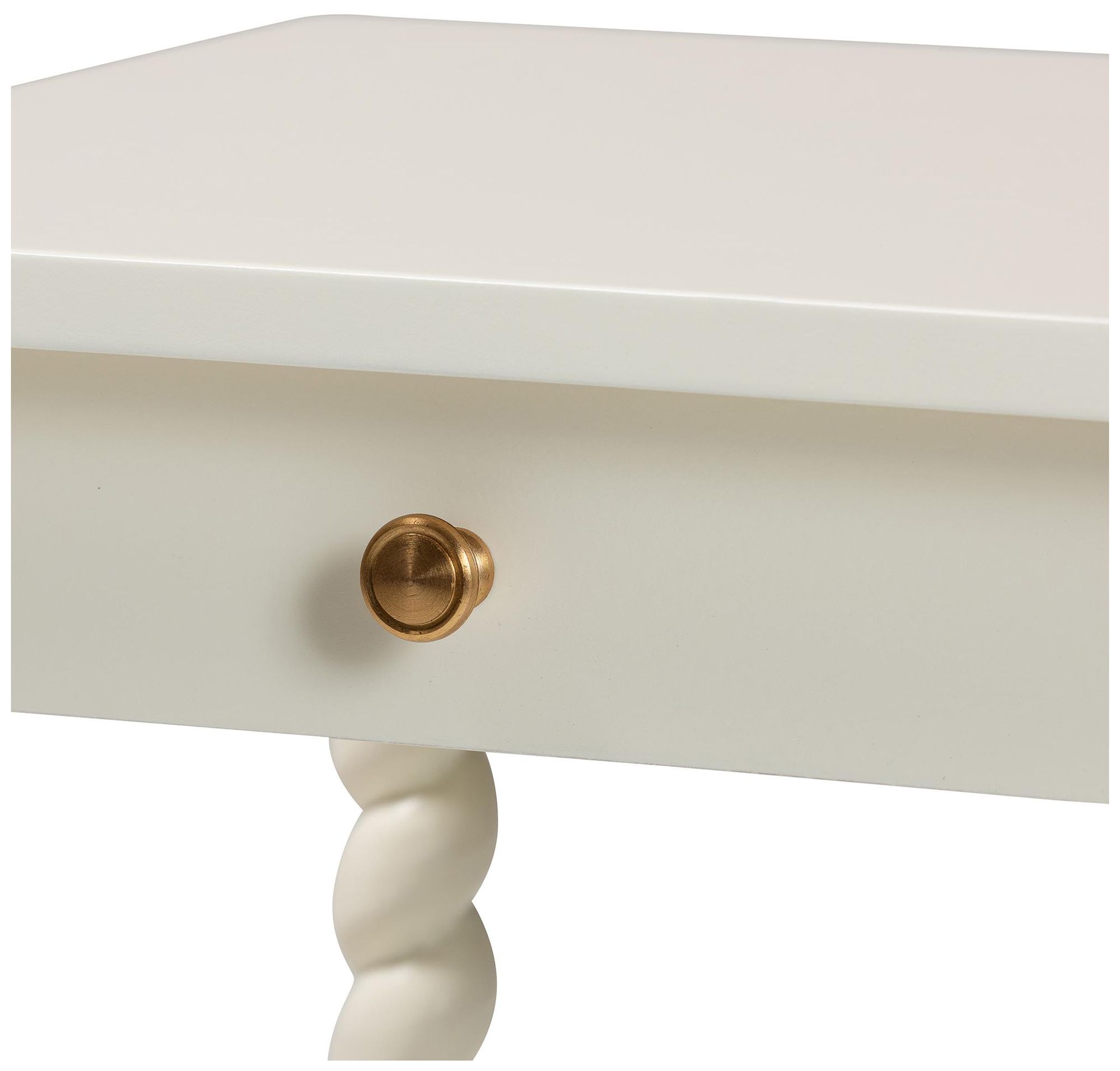 Image 7 Baxton Studio Niklas Nightstand with Twisted Legs - 1-Drawer, White more views