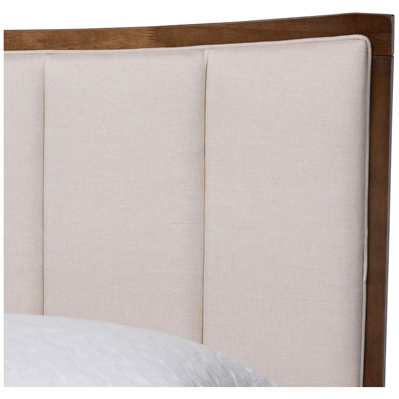 Image 6 Baxton Studio Nikolai Channel Tufted Beige Fabric and Wood Queen Bed more views