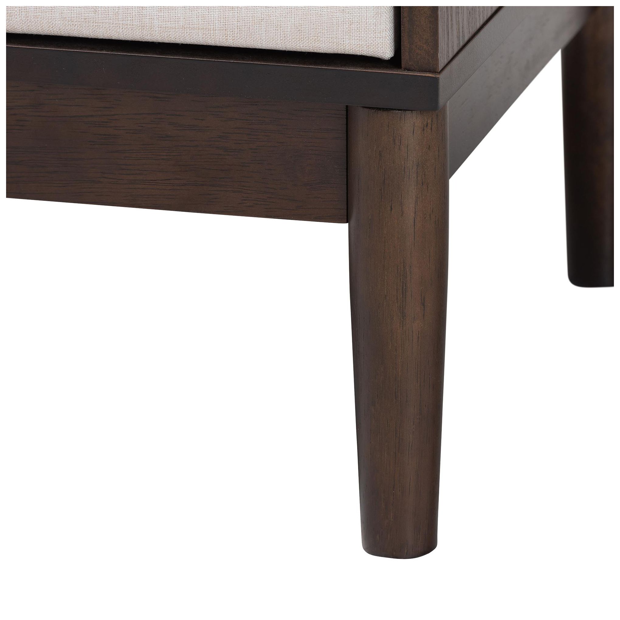 Image 7 Baxton Studio Nikolai Mid-Century Beige Fabric and Wood 2-Drawer Nightstand more views