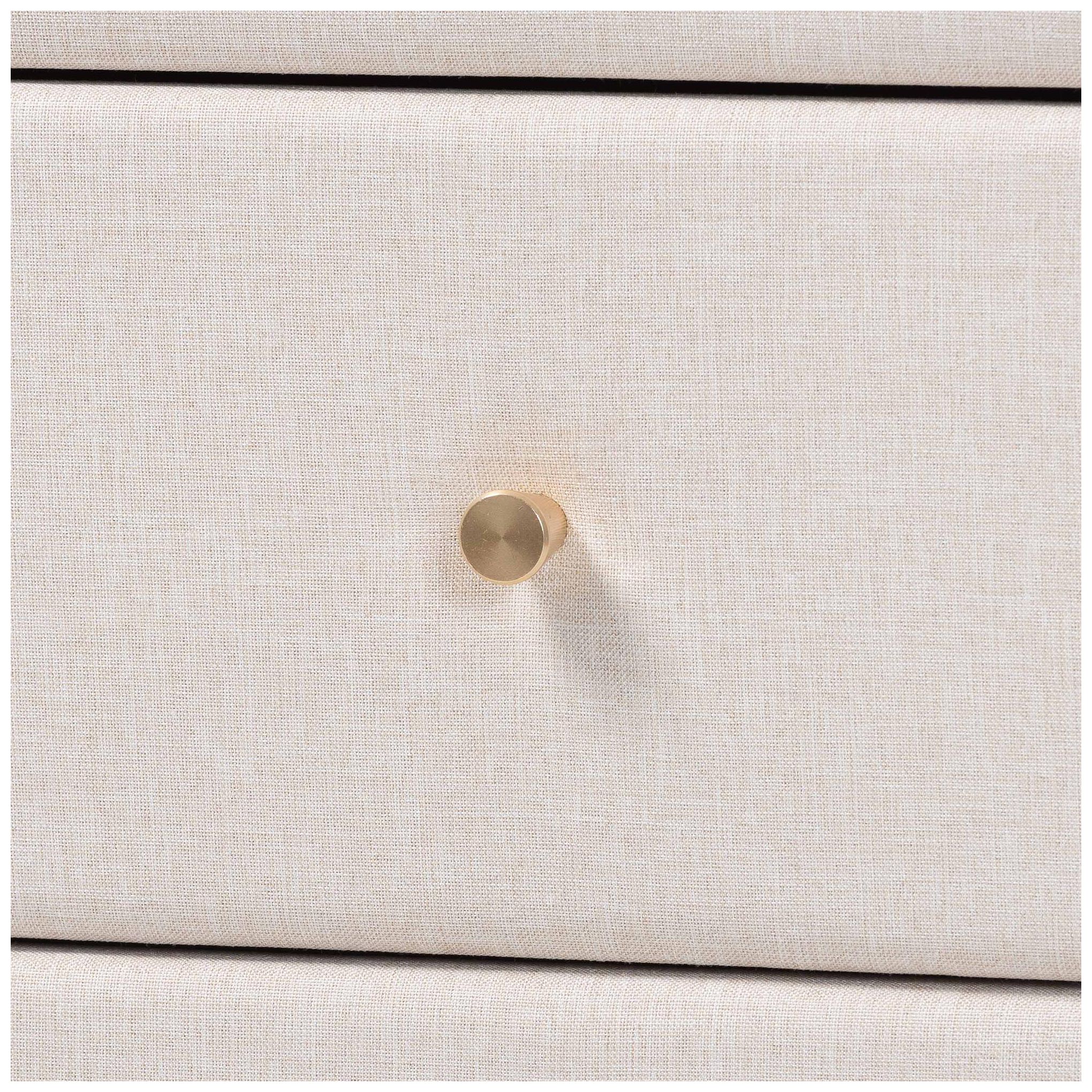 Image 6 Baxton Studio Nikolai Mid-Century Beige Fabric and Wood 6-Drawer Dresser more views