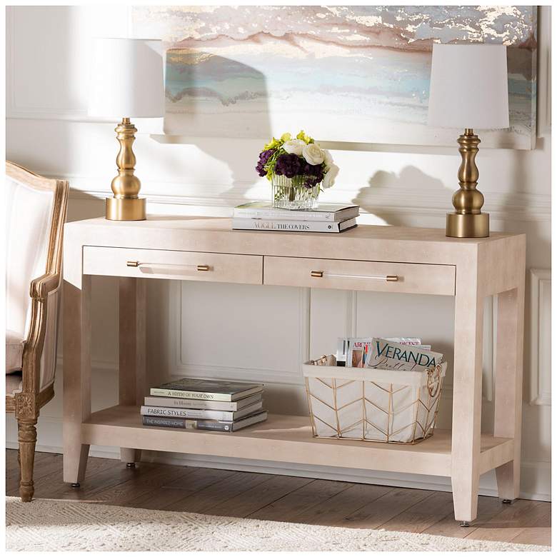 Image 1 Baxton Studio Nira Faux Shagreen Console Table - Accent Display Piece