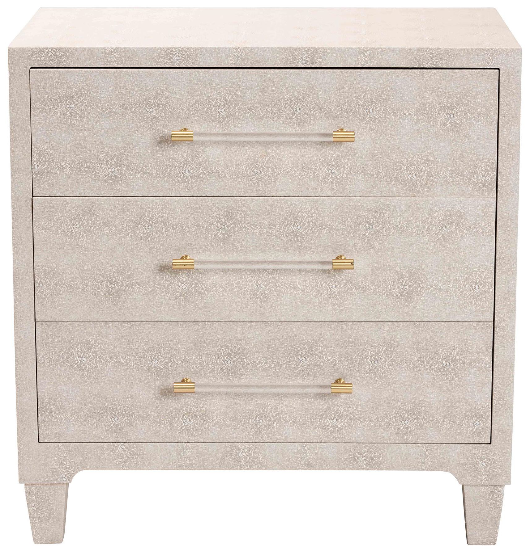 Image 7 Baxton Studio Nira Modern Beige Faux Shagreen 3 Drawer Storage Cabinet more views