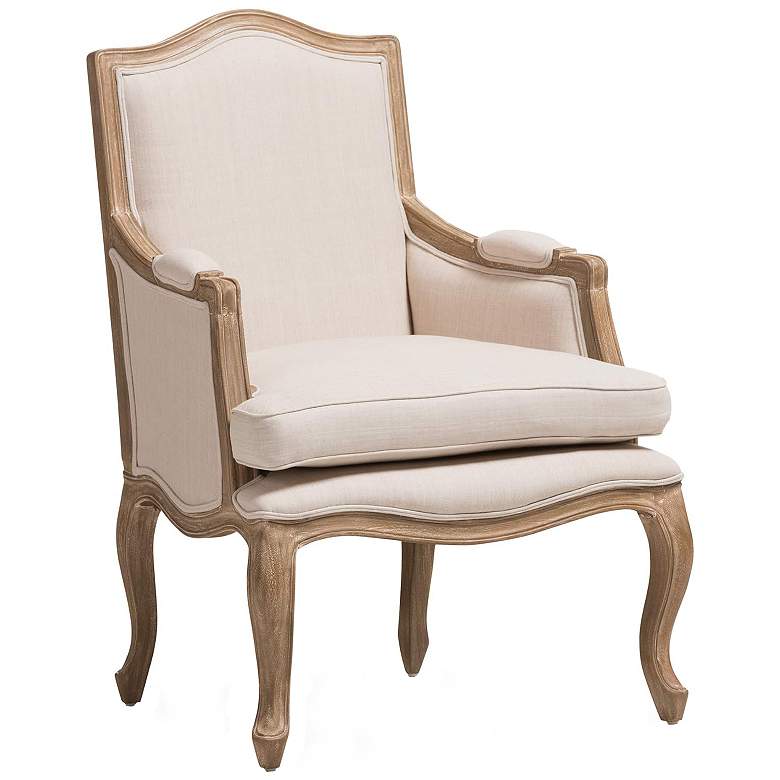 Image 1 Baxton Studio Nivernais Beige Linen Fabric Accent Chair