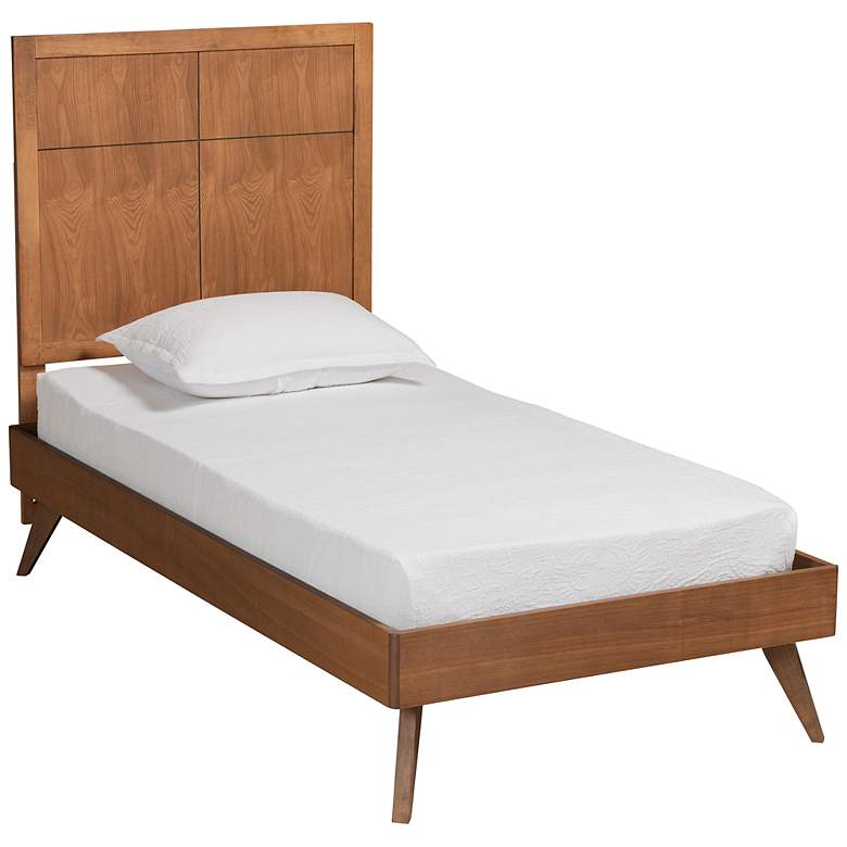 Image 2 Baxton Studio Noela Walnut Brown Twin Size Platform Bed