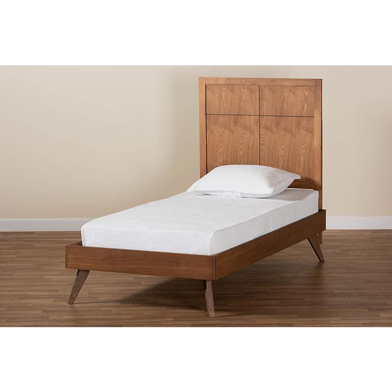 Image 7 Baxton Studio Noela Walnut Brown Twin Size Platform Bed more views