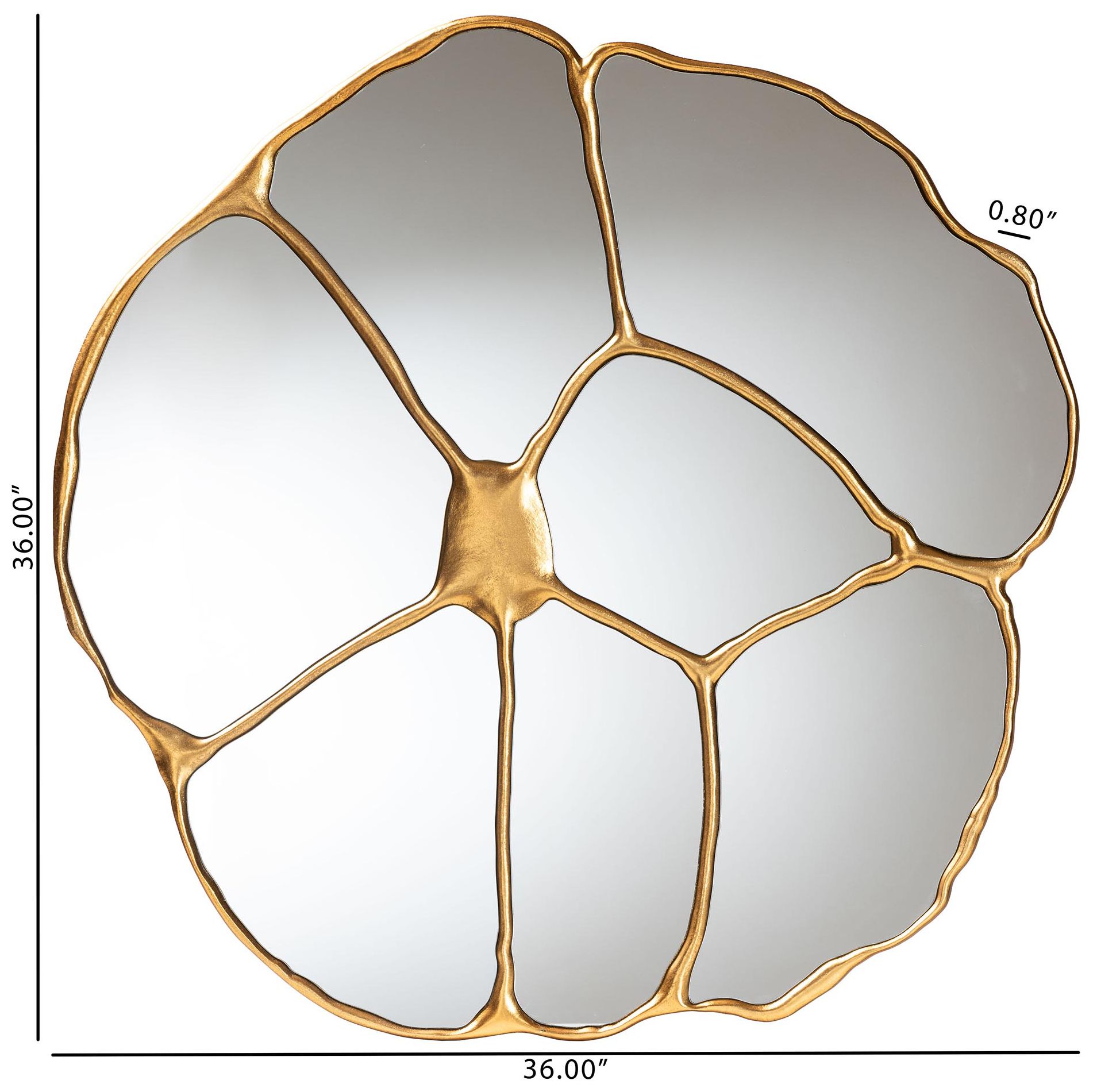 Image 4 Baxton Studio Novia Antique Goldleaf Flower Accent Wall Mirror more views