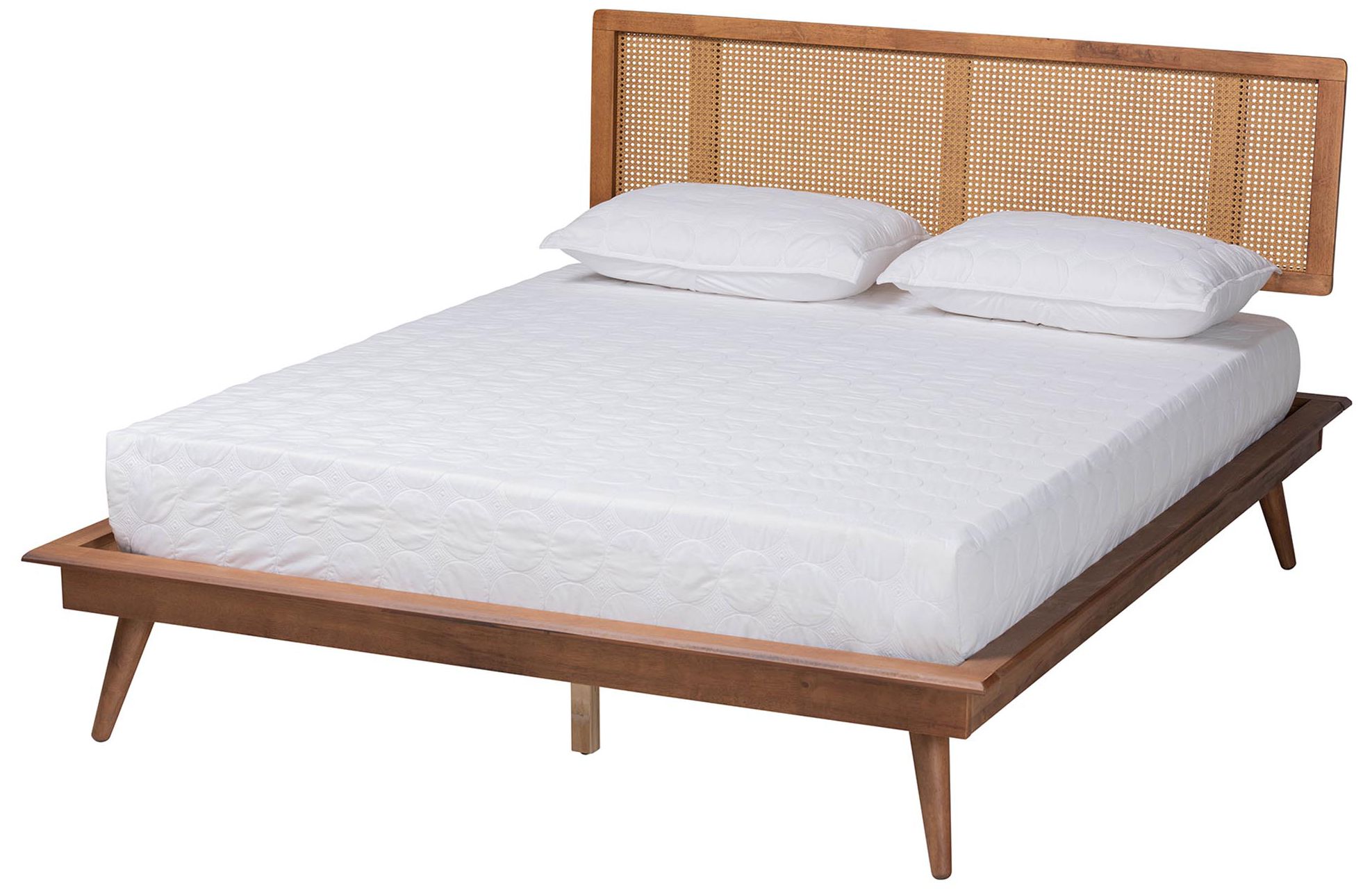 Image 3 Baxton Studio Nura Wood and Rattan King Size 5-Piece Bedroom Set more views