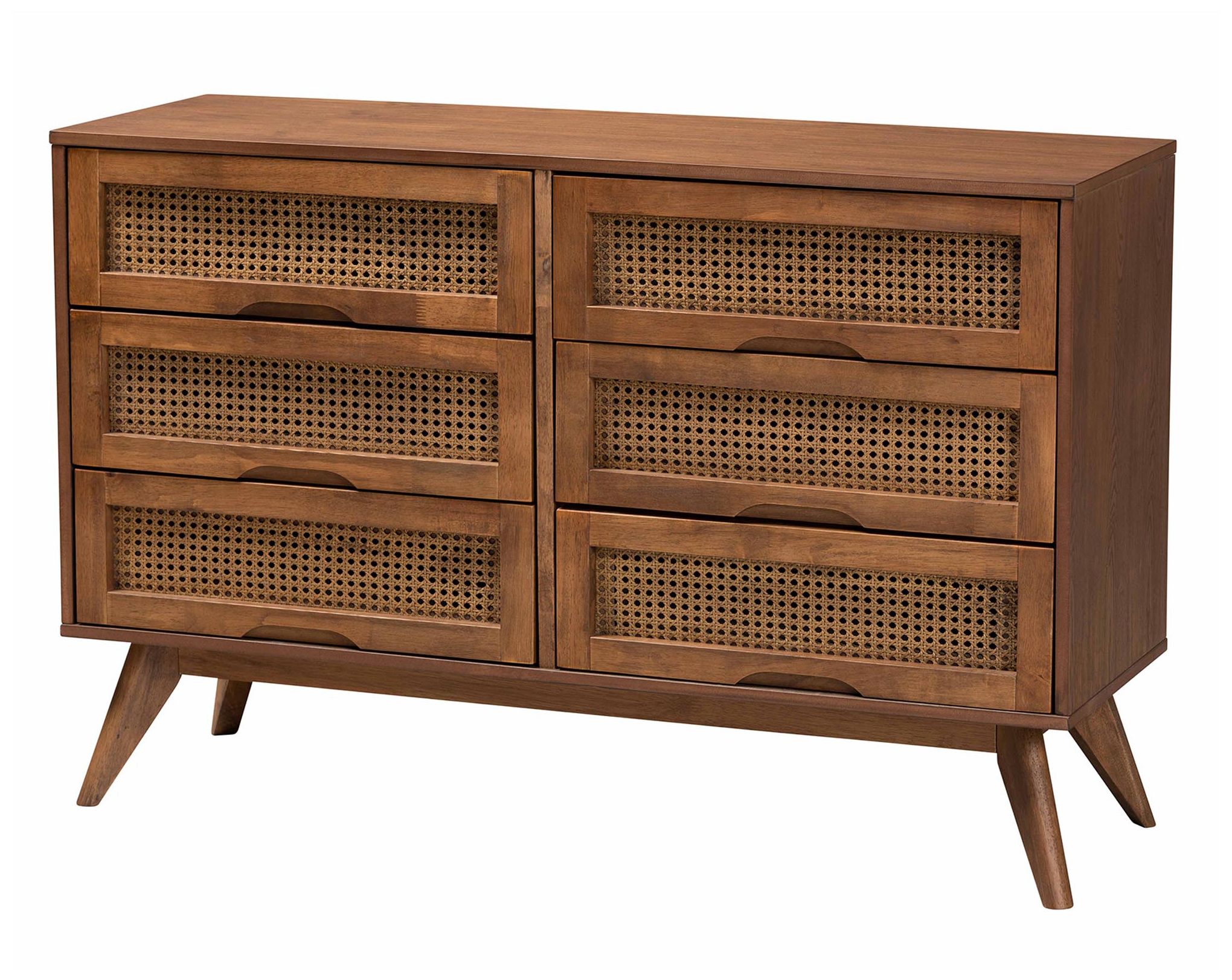 Image 6 Baxton Studio Nura Wood and Rattan King Size 5-Piece Bedroom Set more views