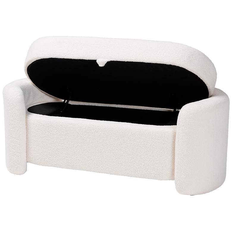 Image 5 Baxton Studio Oakes Ivory Boucle Fabric Storage Bench more views