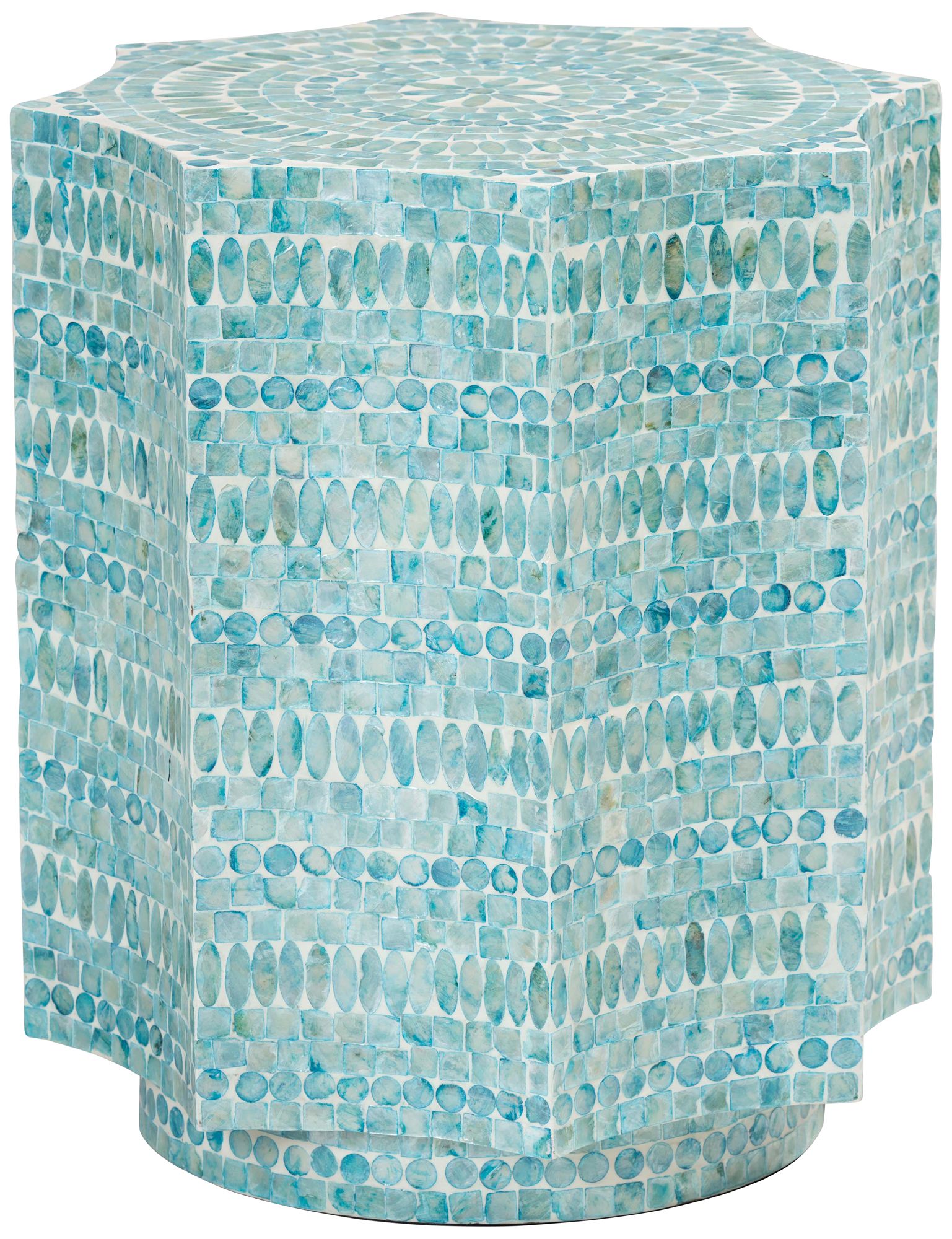 Image 2 Baxton Studio Olesia 17 1/4"W Blue Mother of Pearl End Table