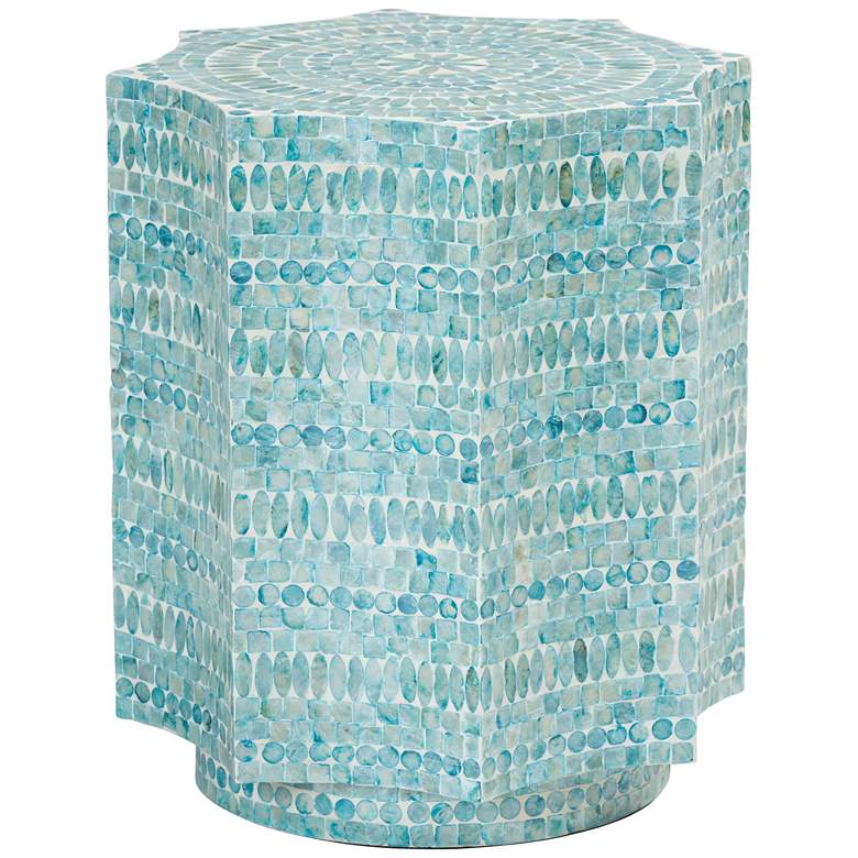 Image 2 Baxton Studio Olesia 17 1/4"W Blue Mother of Pearl End Table