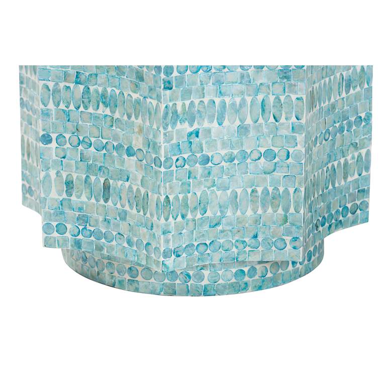 Image 3 Baxton Studio Olesia 17 1/4"W Blue Mother of Pearl End Table more views