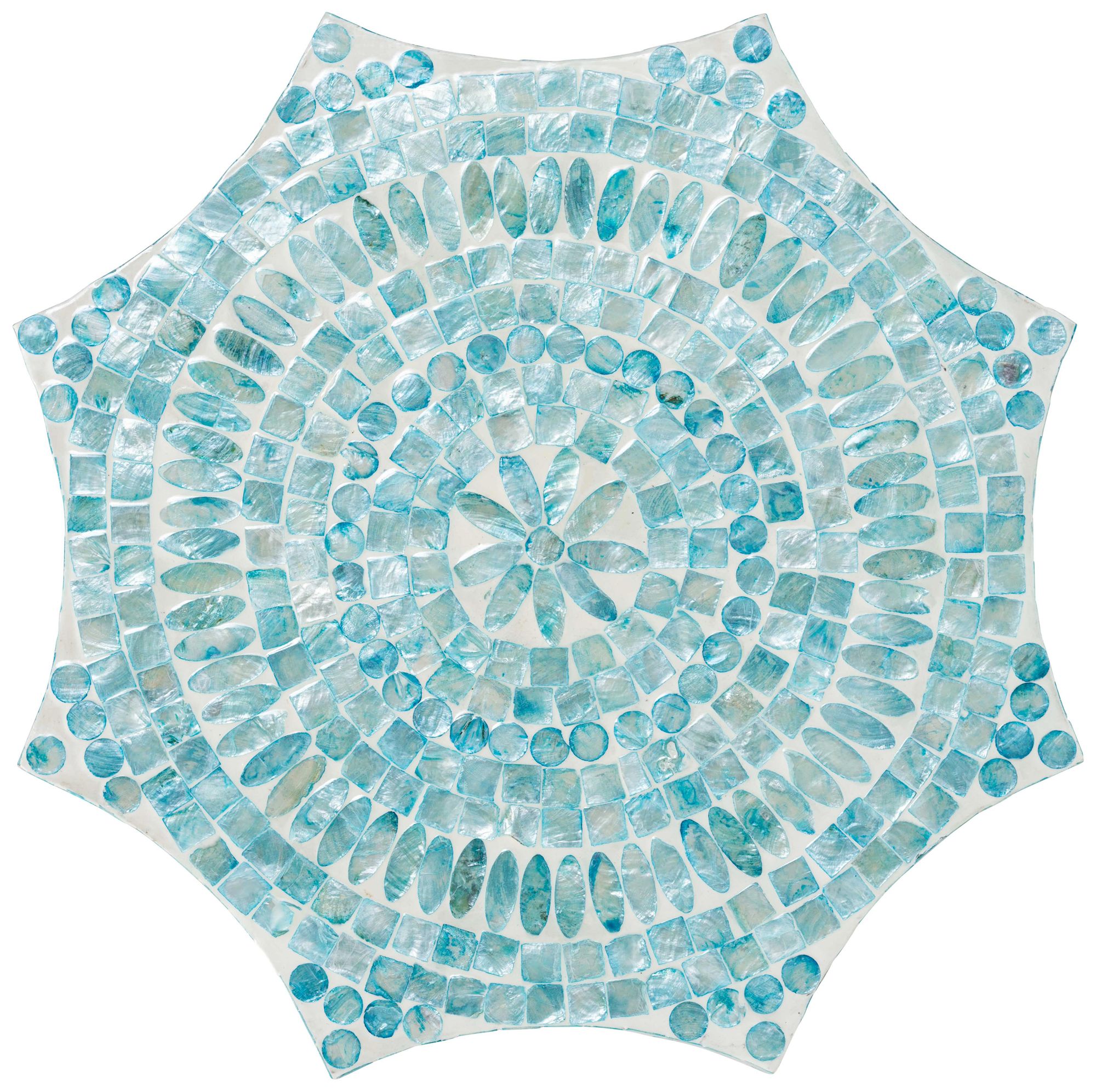 Image 4 Baxton Studio Olesia 17 1/4"W Blue Mother of Pearl End Table more views