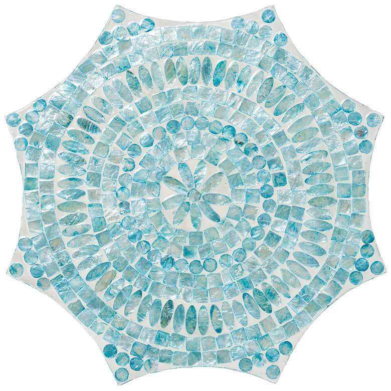 Image 4 Baxton Studio Olesia 17 1/4"W Blue Mother of Pearl End Table more views