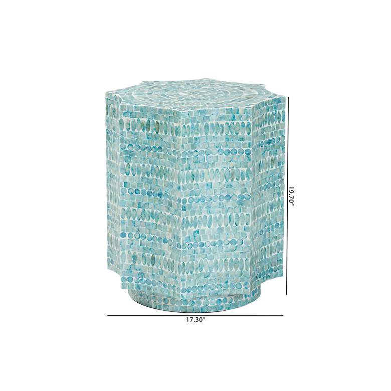 Image 6 Baxton Studio Olesia 17 1/4"W Blue Mother of Pearl End Table more views