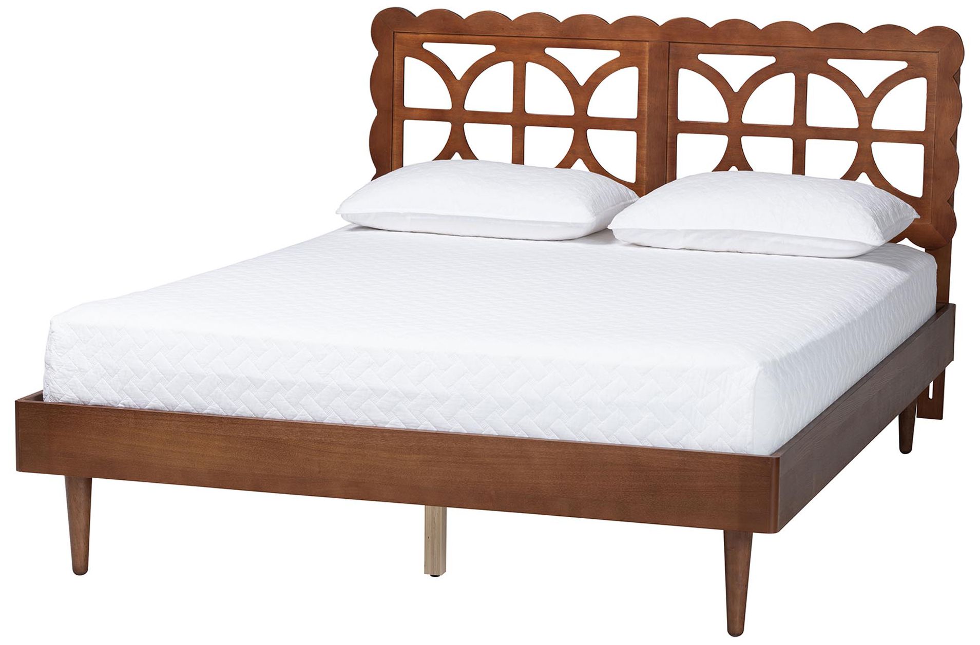 Image 2 Baxton Studio Onyeka Platform Bed - Mid-Century Modern Bed, Queen