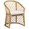 Baxton Studio Orchard White Fabric Upholstered Rattan Dining Chair