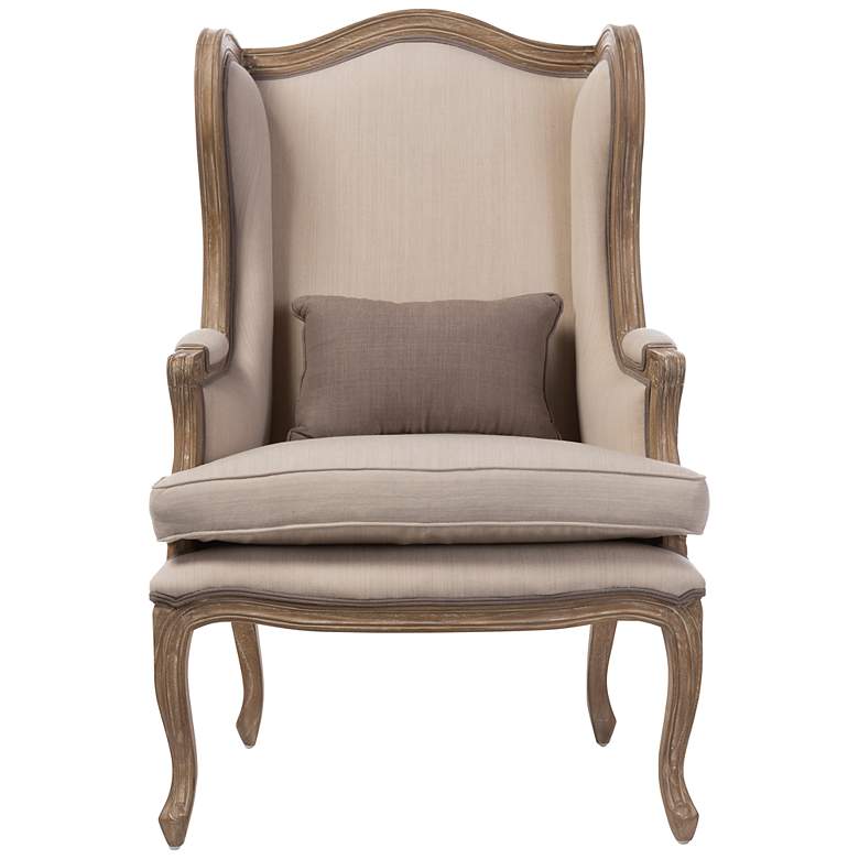 Image 3 Baxton Studio Oreille Beige Fabric Arm Chair more views