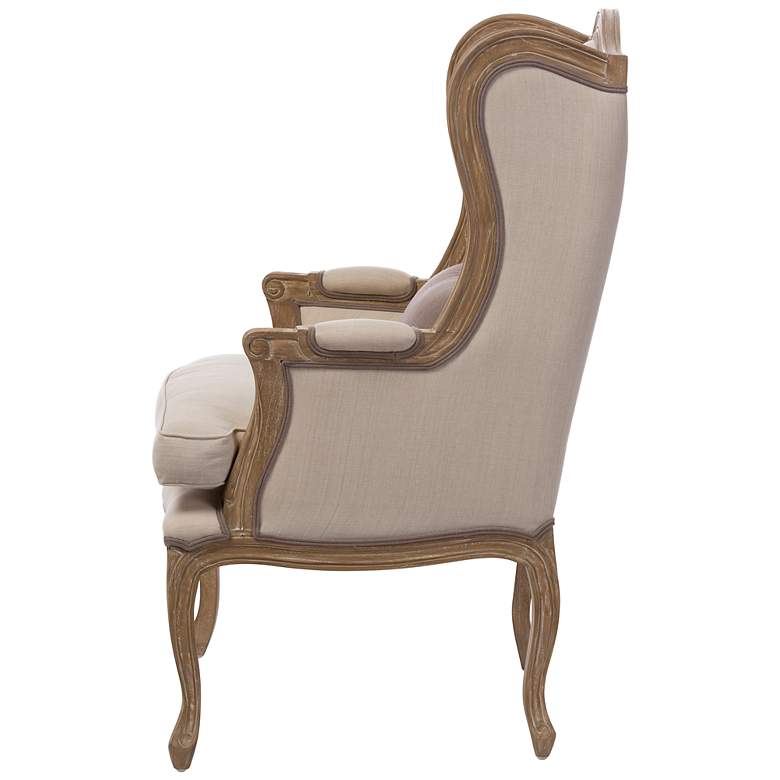 Image 4 Baxton Studio Oreille Beige Fabric Arm Chair more views