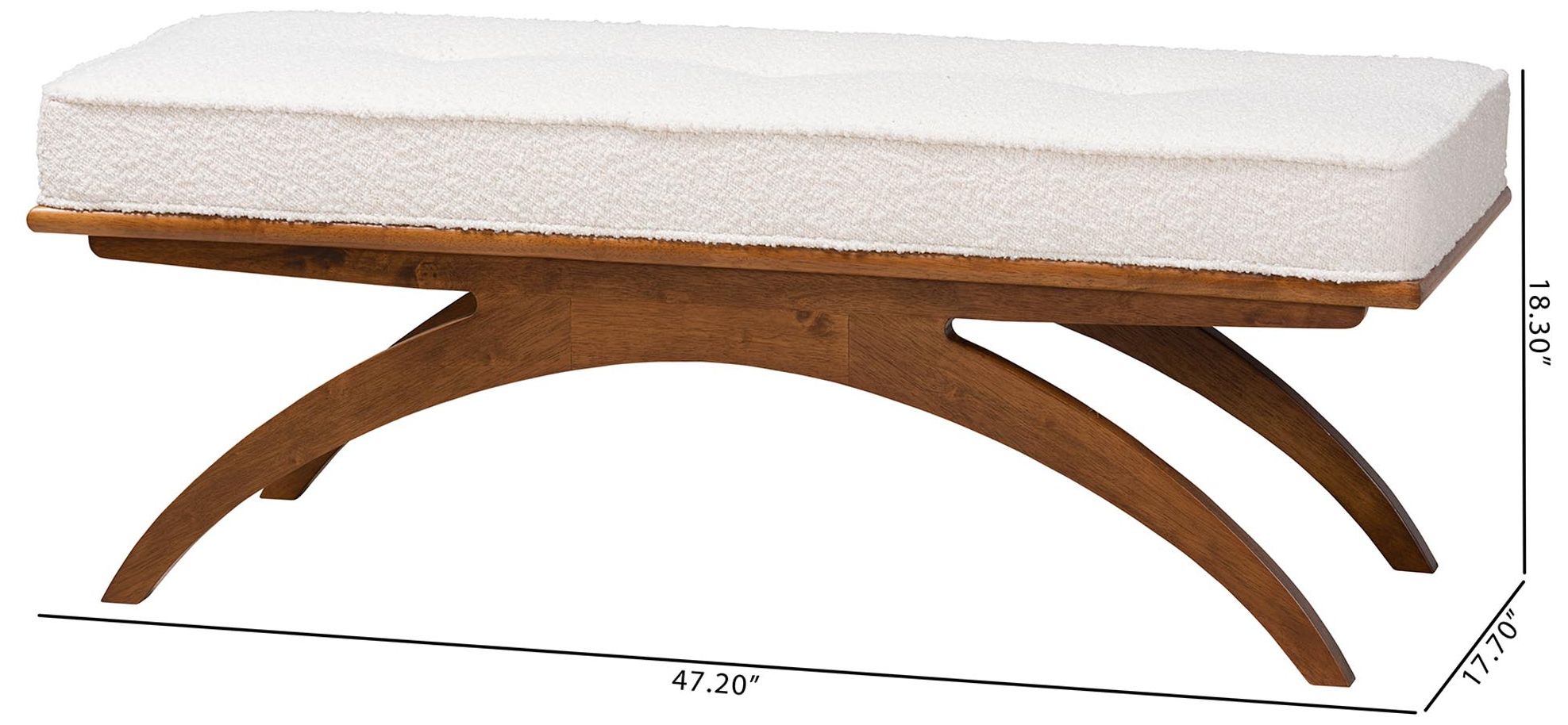 Baxton Studio Orella Cream Wood Bench