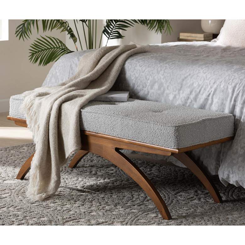 Image 1 Baxton Studio Orella Light Gray Wood Bench