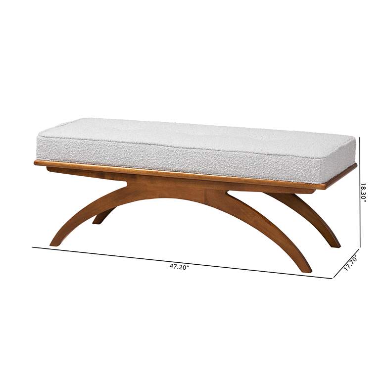 Image 7 Baxton Studio Orella Light Gray Wood Bench more views