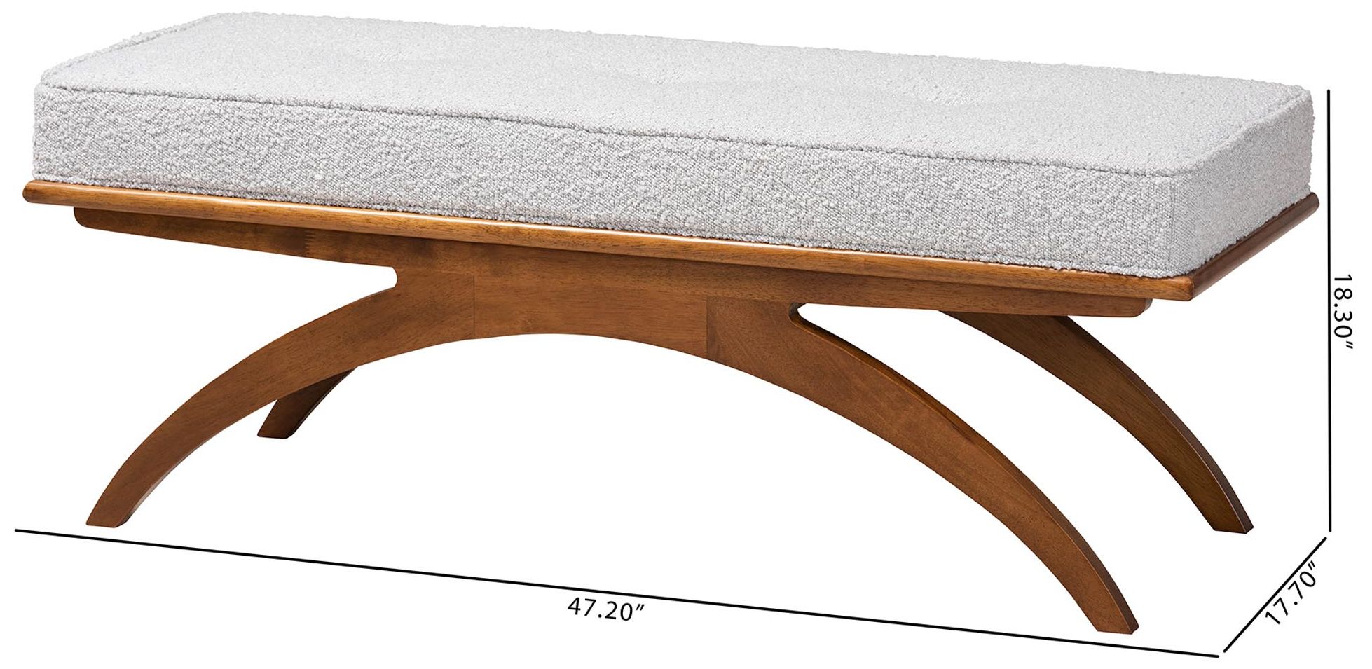 Baxton Studio Orella Light Gray Wood Bench