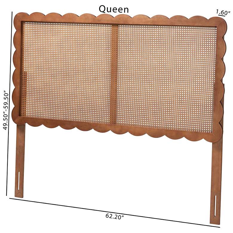 Image 5 Baxton Studio Orianthe Scalloped Queen Size Headboard with Cane Woven Panel more views
